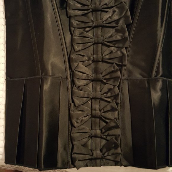 Nwot Womens Black Bone In Corset Style Medium - Picture 2 of 5